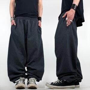Vintage y2k baggy wide leg faded black grunge archive skater sweatpants